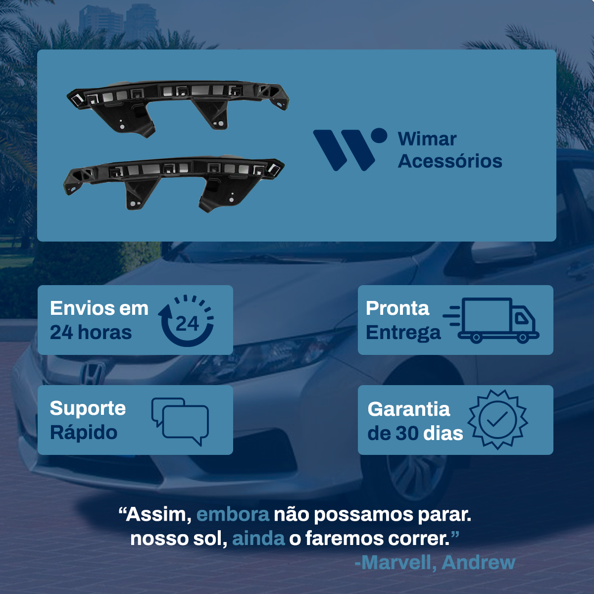 PAR SUPORTE FAROL HONDA CITY 2015/2017