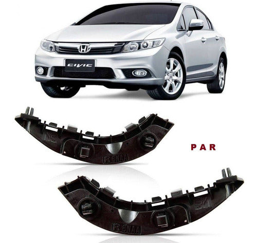 Par Suporte Guia Para Choque New Civic 2008/2011 Dianteiro