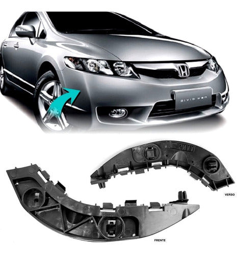 Par Suporte Guia Para Choque New Civic 2008/2011 Dianteiro