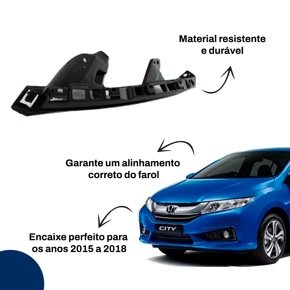 PAR SUPORTE FAROL HONDA CITY 2015/2017