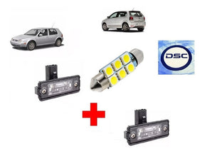 2 Lanterna Placa Polo Hatch 2003/12 Golf Sapão Led Lamp Par