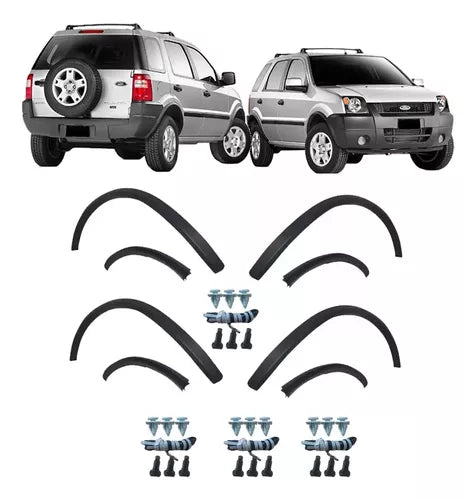 Kit Moldura Para-lama Ecosport 2002 A 2012 Tras  Diant 8 Pçs