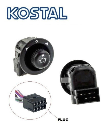 Botão Retrovisor Gol Bola G2 Escort Santana C/ Plug Conector