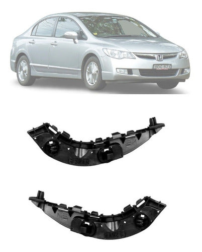 Par Suporte Guia Para Choque New Civic 2008/2011 Dianteiro